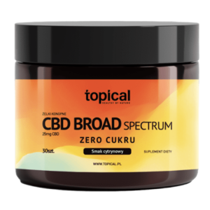 Żelki CBD 750 mg Broad Spectrum o smaku cytrynowym  – BEZ CUKRU – Topical