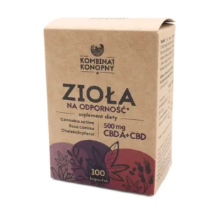 Zioła na odporność – Kombinat Konopny – 100 kapsułek, 500 mg CBDA+CBD