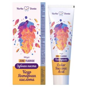 Pasta do zębów bez fluoru Cedr Kwas Bursztynowy Herba Denta 100g