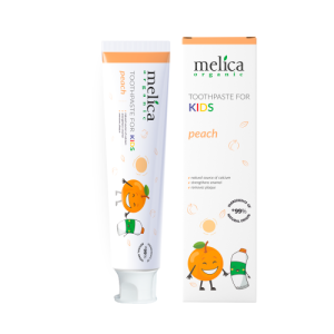 Melica Organic Pasta do zębów dla dzieci Bez Fluoru Brzoskiwinowa 100ml