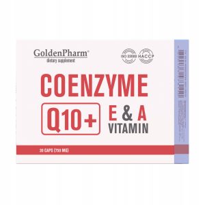KOENZYM Q10 Ubichinon Retinol Witamina E Golden Pharm 30 kapsułek 750 mg