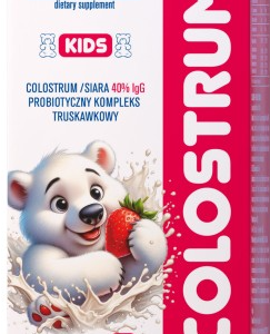 Colostrum Kids Dla Dzieci Truskawkowe Cukierki Siara 40%IGG Probiotyk 60szt