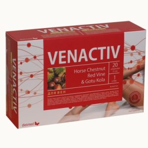 Venactiv Kasztanowiec Ruszczyk Czerwona Winorośl Krążenie 20 ampułek 15ml