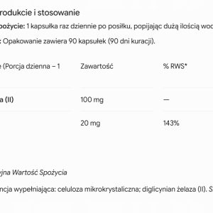 YANGO Żelazo Diglicynian żelaza (II) 90 kapsułek