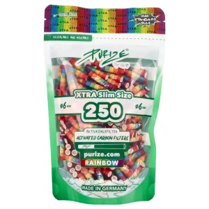 Filtry węglowe Purize XTRA Slim RAINBOW – śr. 6 mm – 250 szt.