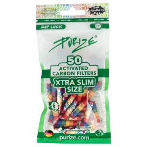 Filtry węglowe Purize XTRA Slim RAINBOW – śr. 6 mm – 50 szt.