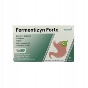 Fermentizyn Forte Enzymy roślinne Karczoch Trawienie Wątroba Herbin 15 kap.