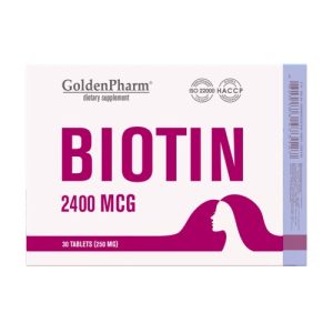 Biotyna Piękne WŁOSY SKÓRA PAZNOKCIE Golden Pharm 30 tab. 250 mg